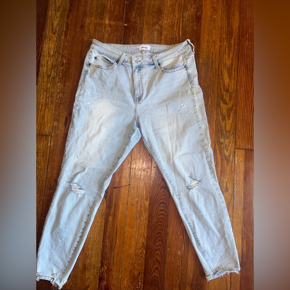 Pistola Blue Skinny Jeans Distressed Casual size 33